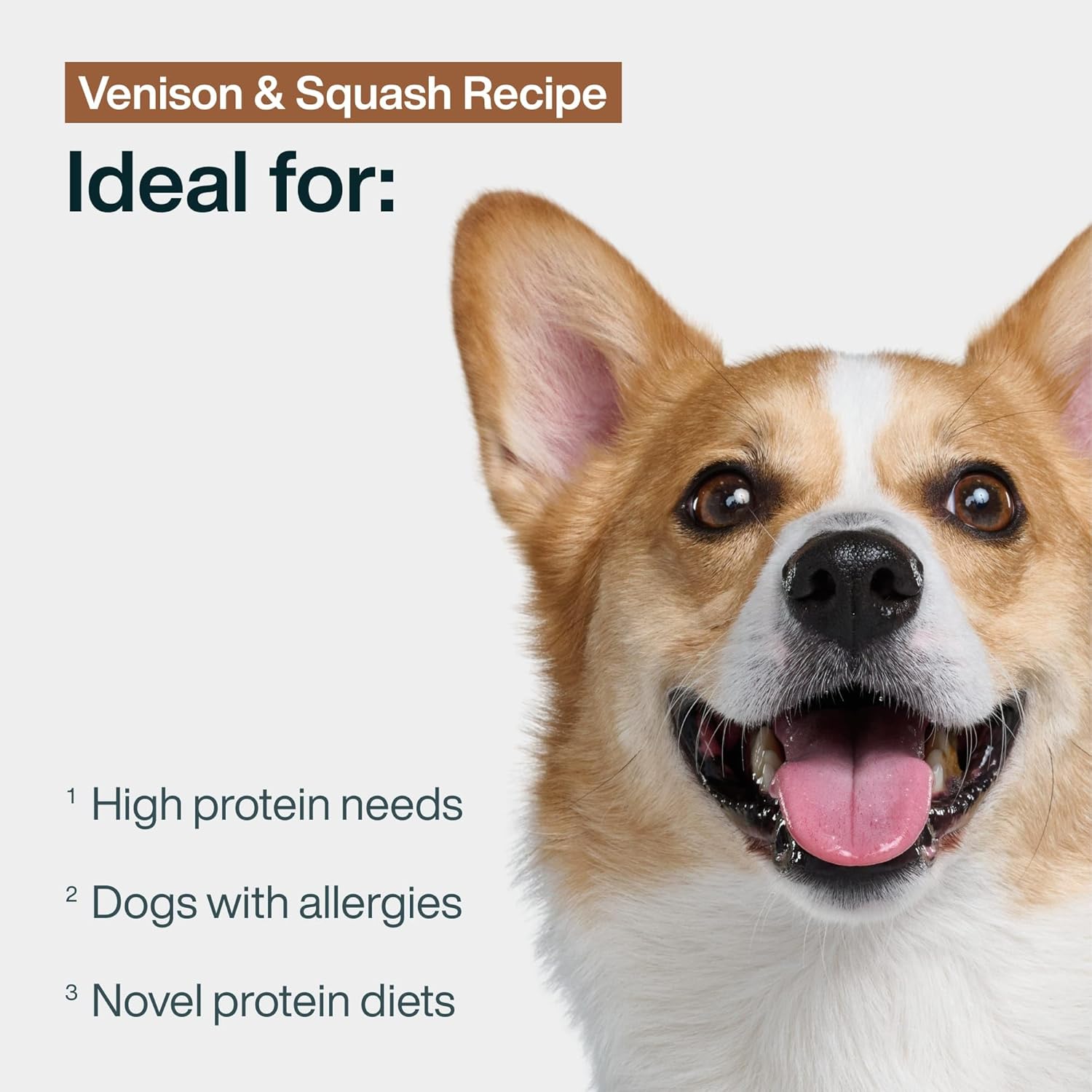 JustFoodForDogs Frozen Fresh Dog Food Toppers and Meals, Human Grade, Balanced Fresh Pet Meal or Topper, No Preservatives, Limited Ingredient Recipe, Venison & Squash 18 oz - 7 Pack