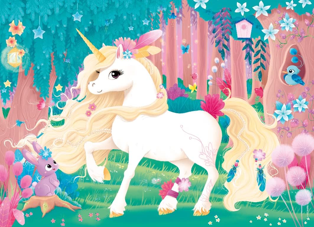 Nathan - Children's jigsaw puzzle - 45 pieces - Cute unicorn - Girl or boy from 5 years old - High-quality puzzle - Thick and durable cardboard - Fantastic - 86456