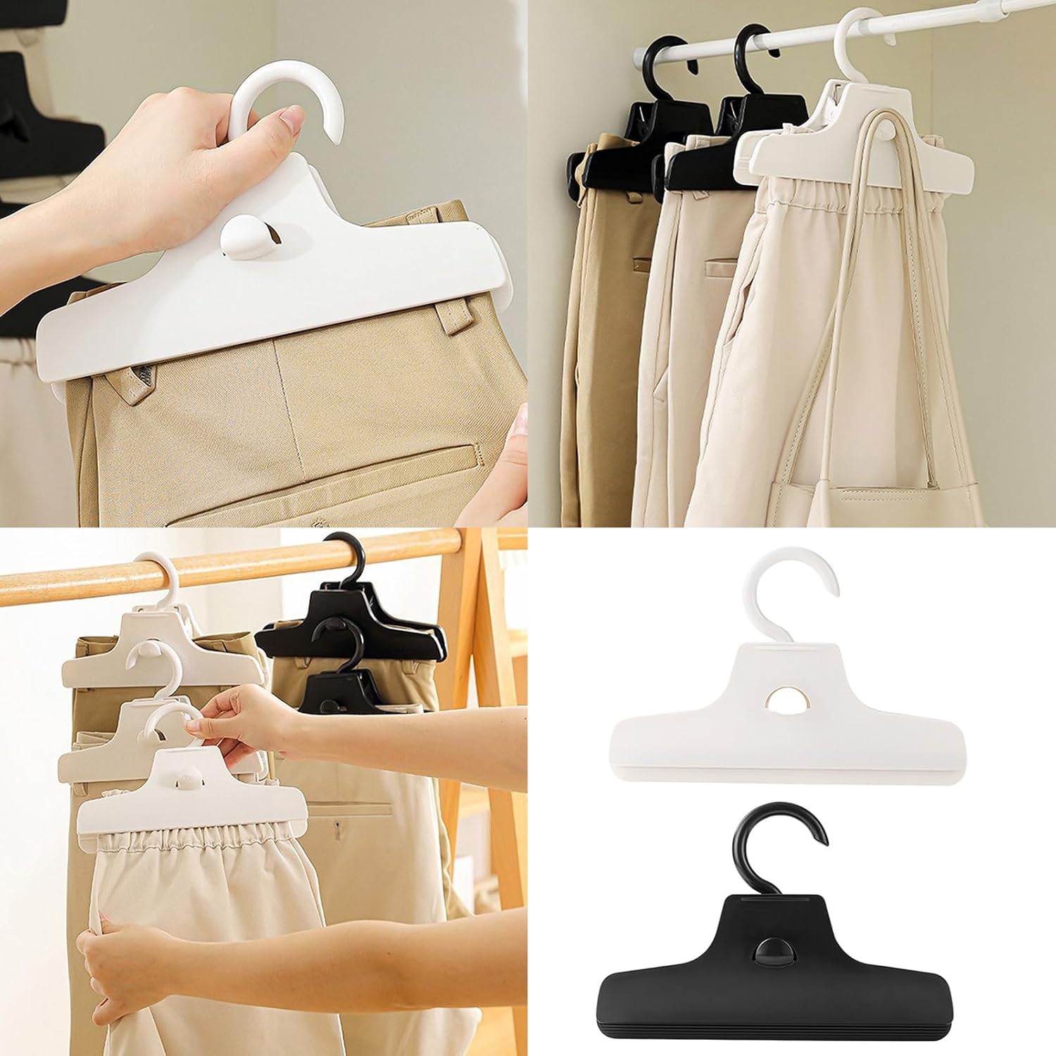 Portable Skirt Hanger Strong Load Bearing Rotatable Pants Clip Trouser Clamp for Neat Closet Enthusiasts Trouser Clamp