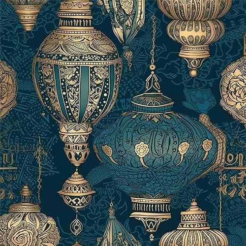 Vintage Teal Mandala Damask Peel & Stick Wallpaper