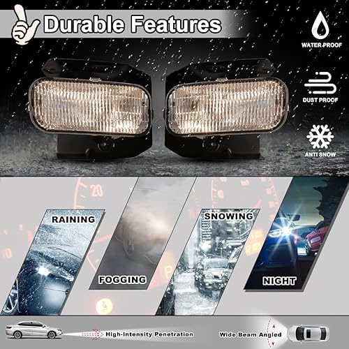 Miniatura 3 de Luz antiniebla para Ford F-150 F150, 04 Ford F-150 F150 con bombilla, 99-02 OEM Ford Expedition, par de lámparas antiniebla NIXON OFFROAD de