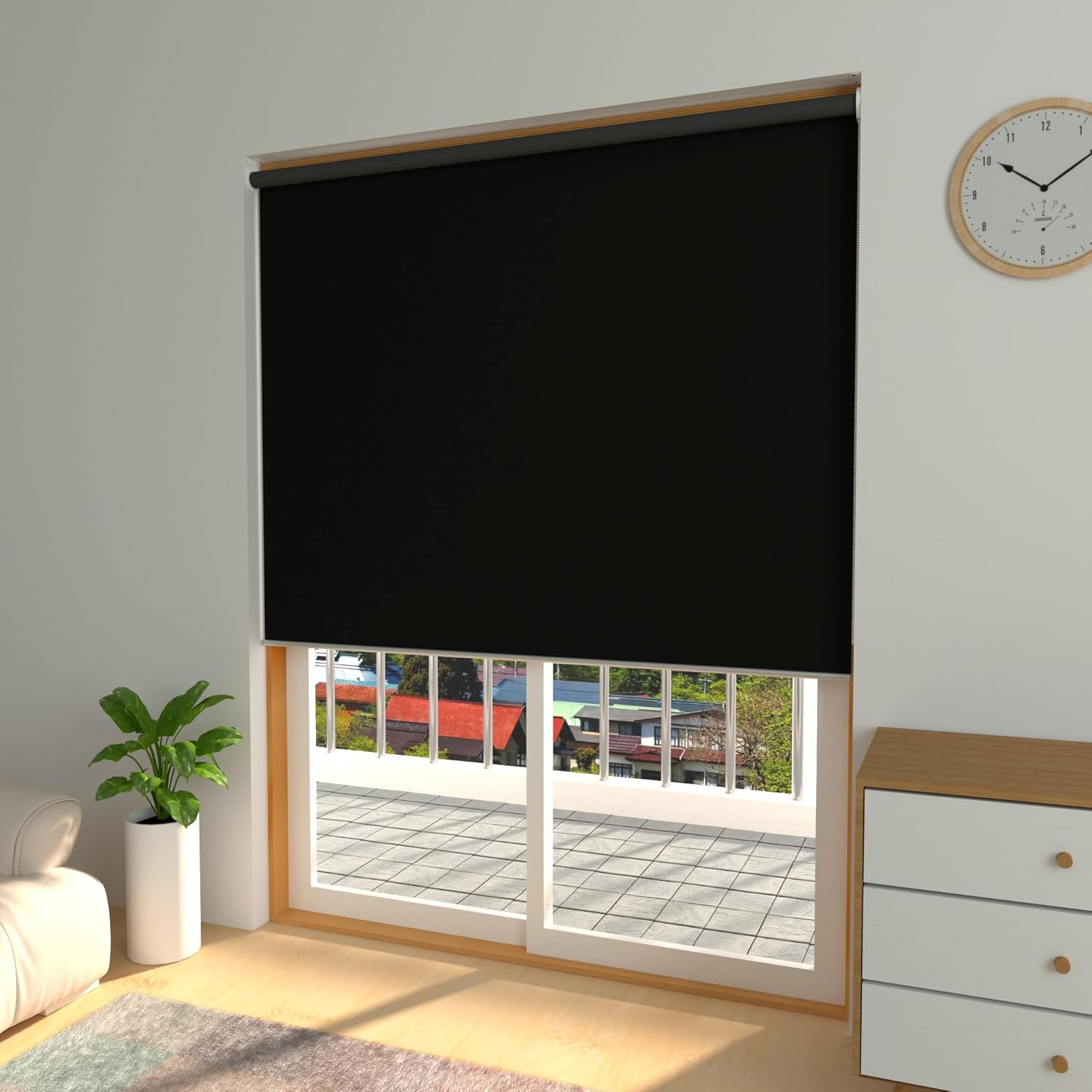 オーダー ロールスクリーン １級遮光 ロールカーテン チェーン式 ロールブラインド カーテンレール取付け可 片面防水加工 無地 部屋 小売 オーダー  ロールスクリーン 1級遮光 ロールカーテン チェーン式