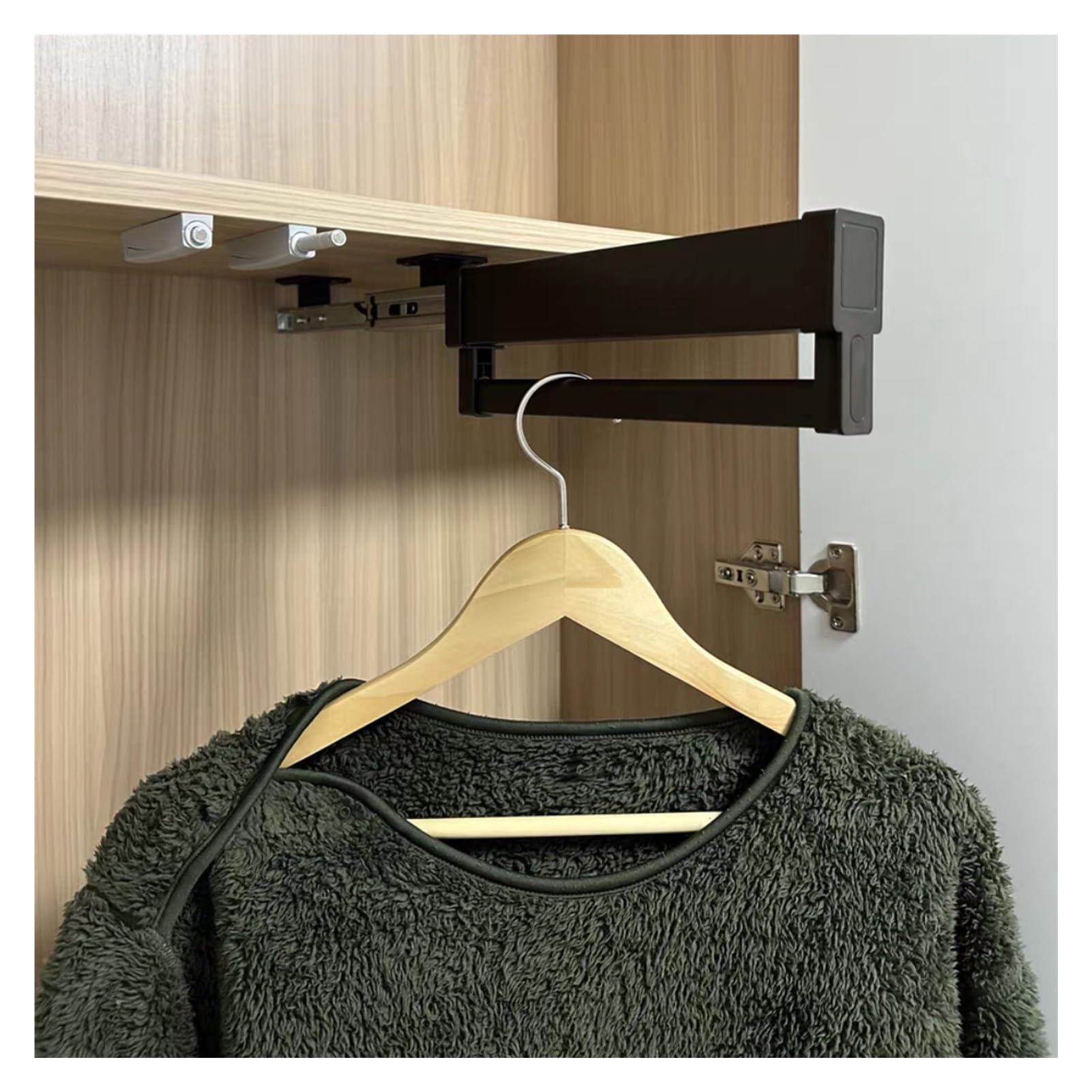 WMYYZYQ Pull Out Trousers Rack,Sliding Closet Valet Rod for Pants and Clothes,Closet Clothes Hanger Rail for Closet,Loading Capacity 25 Kg,510mm,510mm