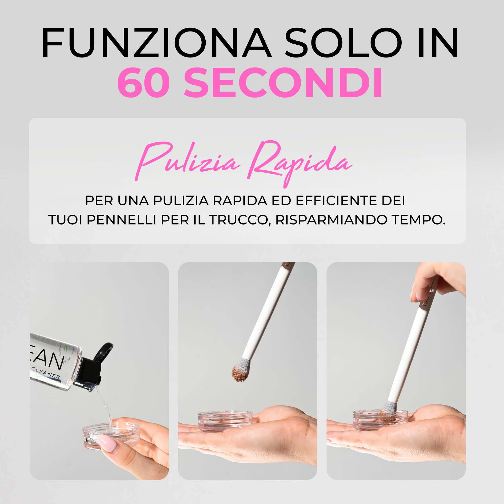 ISOCLEAN Detergente liquido per pennelli da trucco con vaschetta per immersione - Facile da versare - Pulisce le setole - Formula senza risciacquo, si asciuga in 60 secondi - 275ml