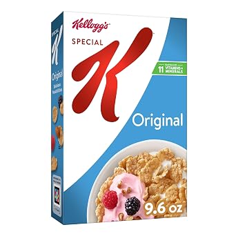 Special K Breakfast Cereal, 11 Vitamins and Minerals, Made with Folic Acid, B Vitamins and Iron, Original, 9.6oz Box 1 Box