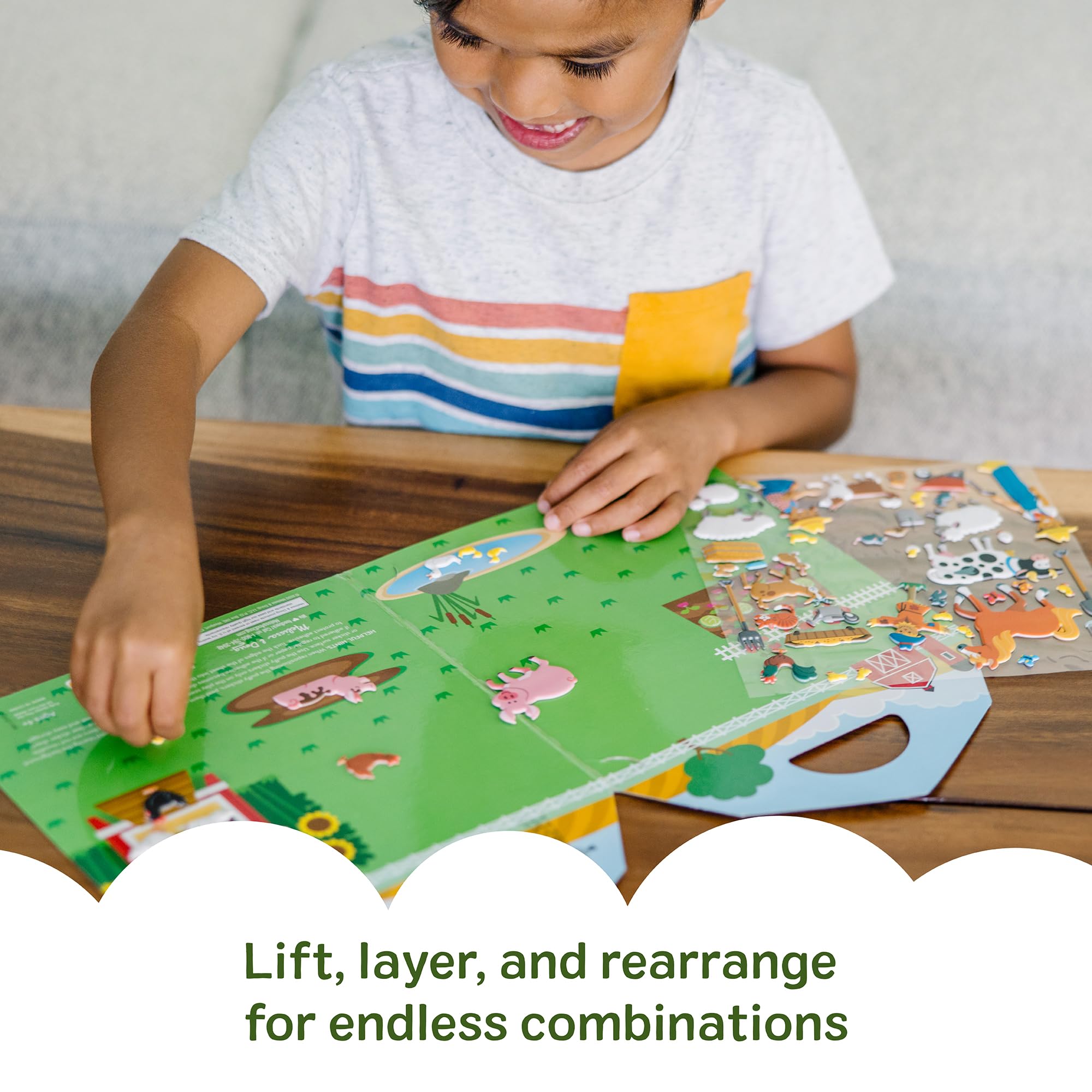 Melissa & Doug Puffy Sticker Play Set – On The Farm, 52 Reusable Stickers with 2 Fold-Out Scenes, Restickable Animal Arts and Crafts Activity Book for Kids Ages 4+ - FSC Certified — Amazon image 4