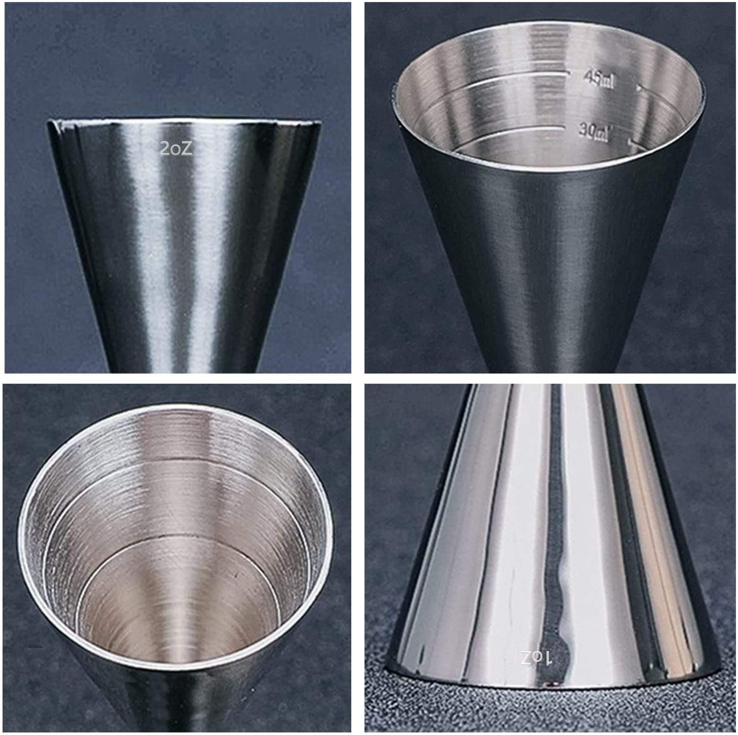 Misurino Per Bevande In Acciaio Inossidabile - Jigger Da Bar Con Misure Incorporate, 1oz E 2oz - Per Cocktail Professionale - Foto 8