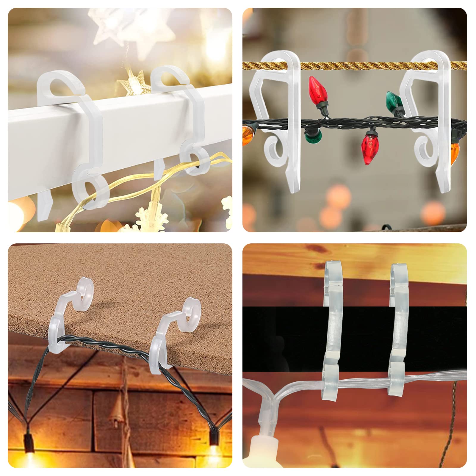 Suspension Gouttiere Clip De Lumière De Noël En Plastique 120 Pièces