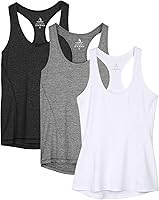 icyzone Workout Tank Tops for Women - Racerback Athletic Yoga Tops, Running Exercise Gym Shirts(Pack of 3)