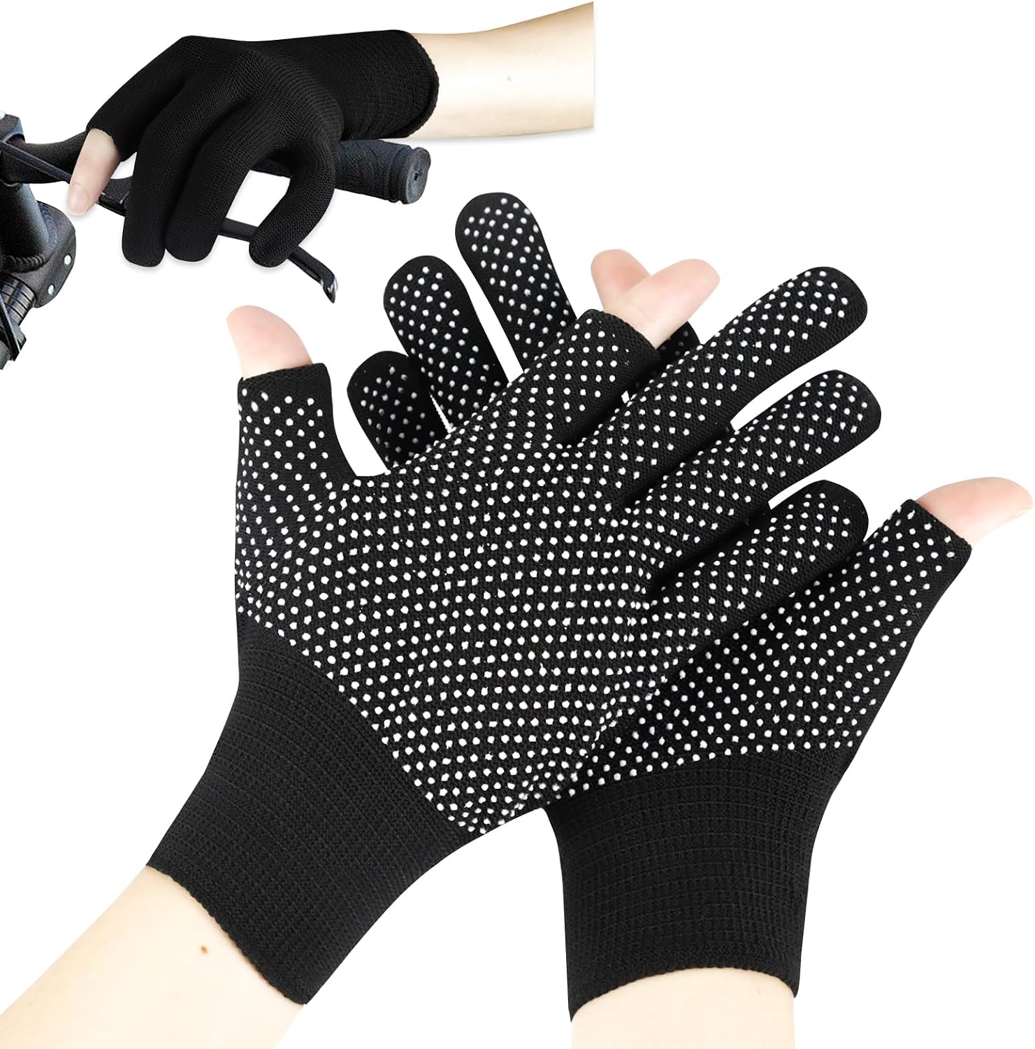 Touchscreen Gloves for Men, Anti-Slip Light Weight Half-Finger Gloves