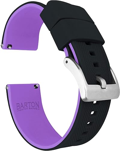 BARTON Elite - Correas de silicona para reloj, hebilla dorada, liberación rápida, color a elegir, correas de reloj de 0.709 in, 0.748 in, 0.787 in,