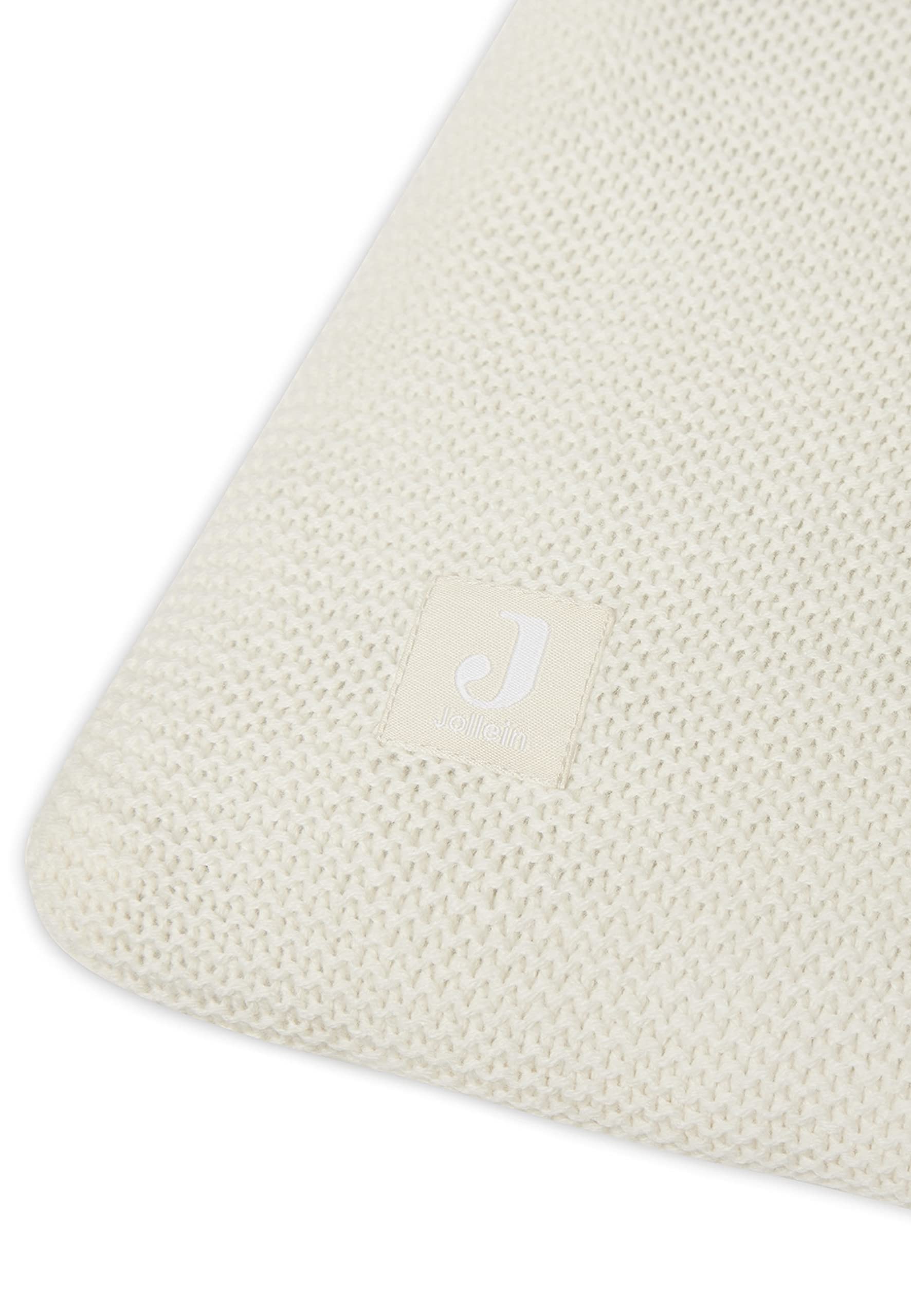 Jollein Krabbeldecke für Baby - Basic Knit, Ivory - Laufgittereinlage - 75x95 cm - Spieldecke Baby - Elfenbeinfarben