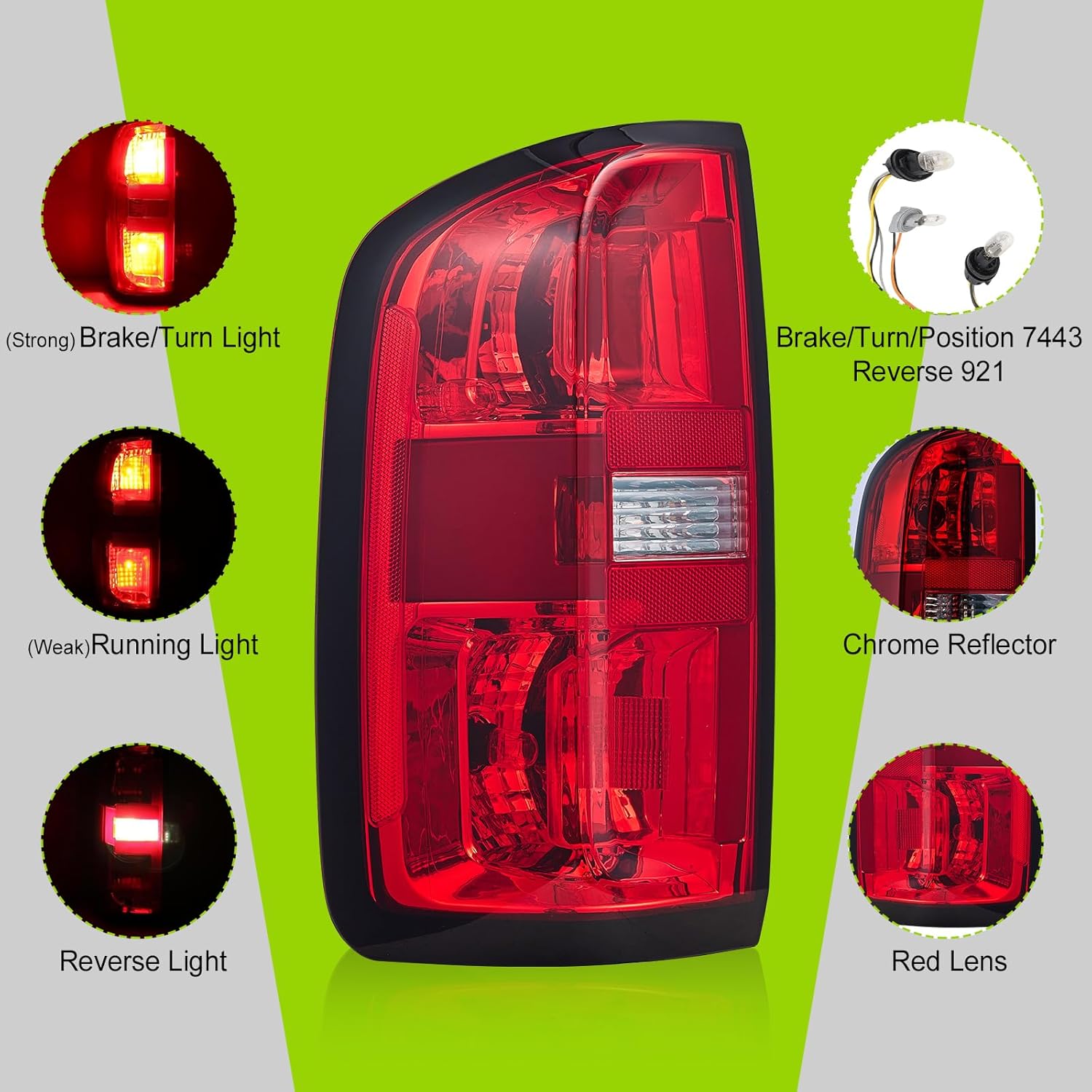 Compatible With 2015-2022 Chevy Colorado Rear Tail Light Assembly with bulbs harness Left driver side