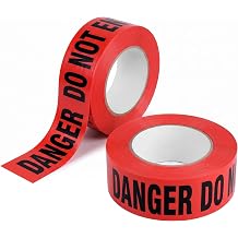 GroTheory Red Danger Do Not Enter Tape 2 Pack, 3 inch x 1000 feet Halloween Decorations Red with a Bold Black Print for High Visibility, Strongest Tape, Weatherproof Resistant Tear Resistant Design