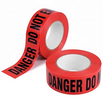 GroTheory Red Danger Do Not Enter Tape 2 Pack, 3 inch x 1000 feet Halloween Decorations Red with a Bold Black Print for High Visibility, Strongest Tape, Weatherproof Resistant Tear Resistant Design