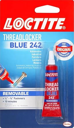 Loctite Threadlocker Blue 242 - Removable Thread Lock Glue for Nuts, Bolts, Fasteners, Medium Strength Screw Glue to Prevent Loosening & Corrosion - 6 ml, 1 Pack