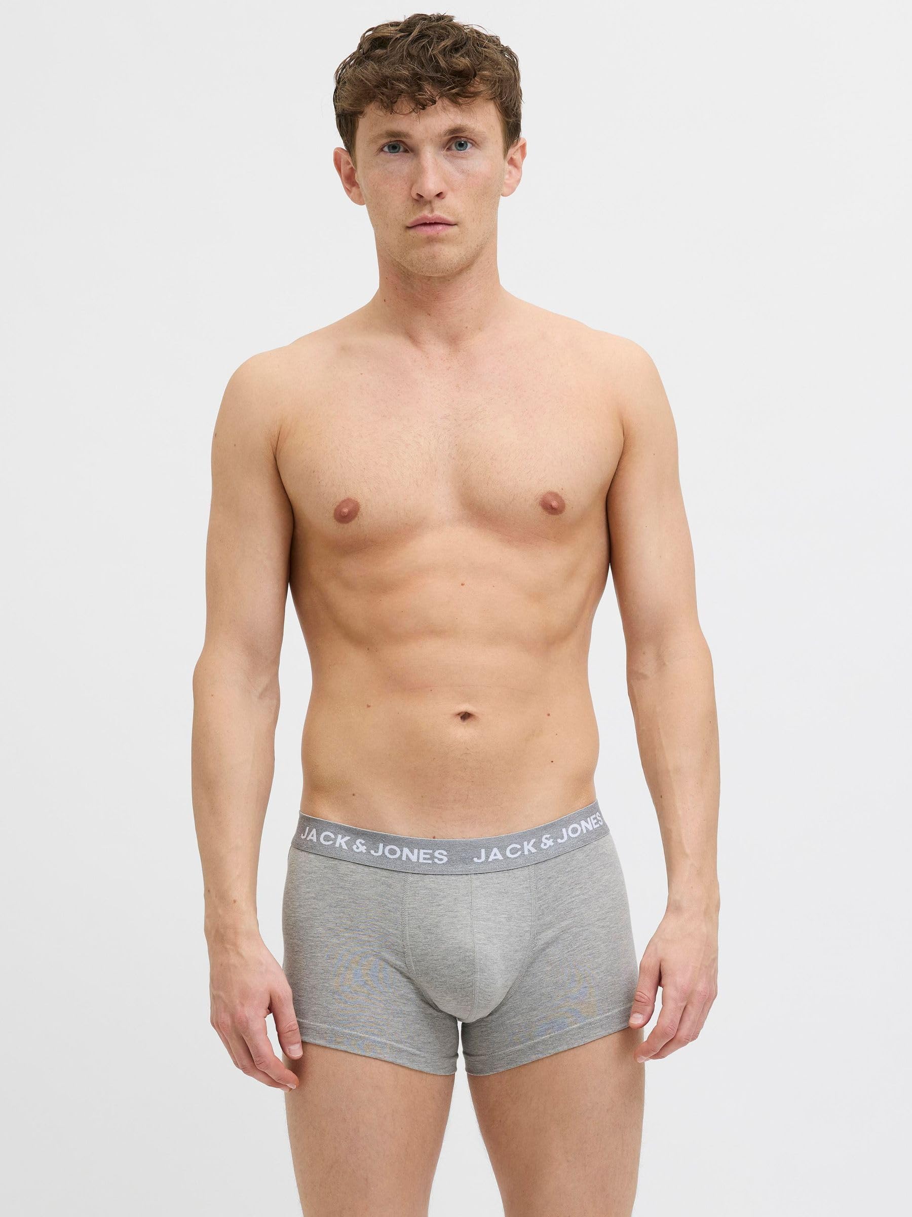 Jack&Jones męskie bokserki JACBASIC Plain Trunks, 5 sztuk, czarne/szczegóły: Black-Navy Blazer-Surf The Web-LGM, M (5 sztuk), czarny, m