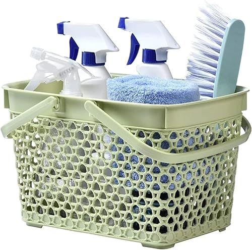 Miniatura 2 de Cesta portátil para ducha, organizador de plástico con asa, cesta de almacenamiento para baño, dormitorio, cocina, campamento, gimnasio, jardín,