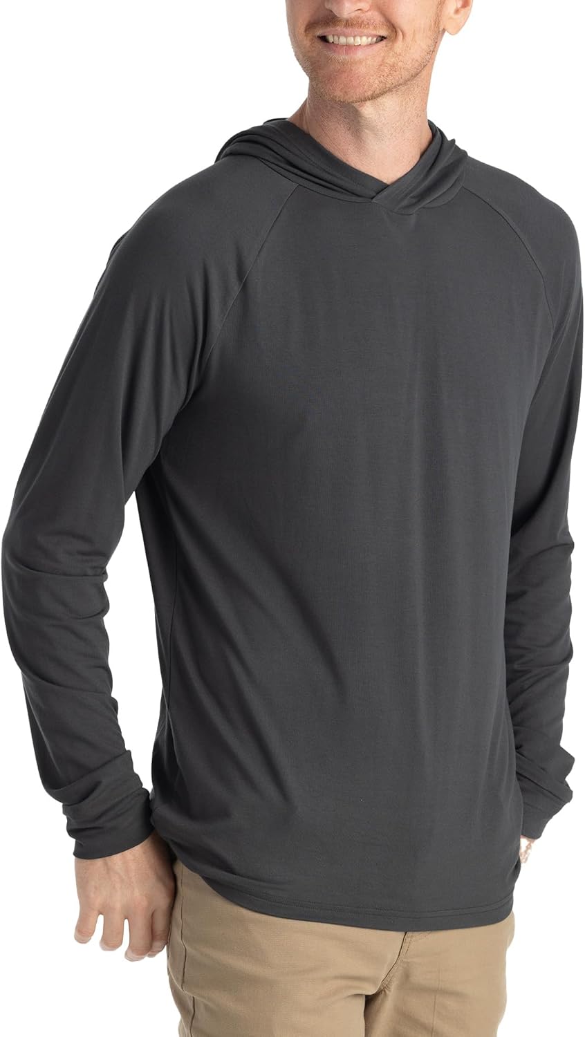 Free Fly Men's Flex Hoodie - Bamboo Viscose Sun Hoodie UPF 50+ Sun Protection, Men's Pullover Hooded Shirts