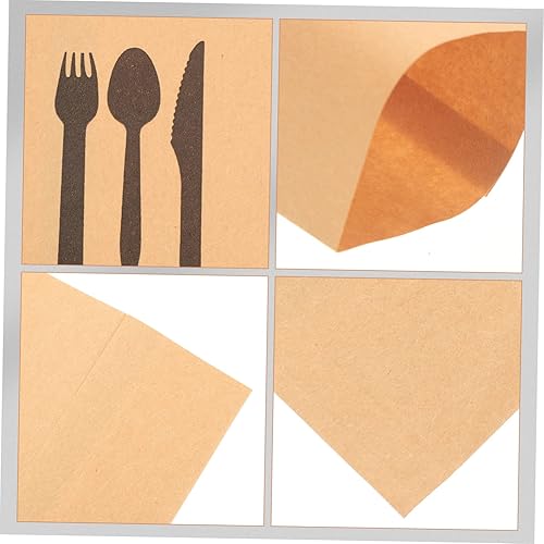 Miniatura 6 de Abaodam Juego de cubiertos de papel kraft, 400 piezas, cubierta de cubiertos para festivales, bolsas de cubiertos, bolsas de cubiertos de papel