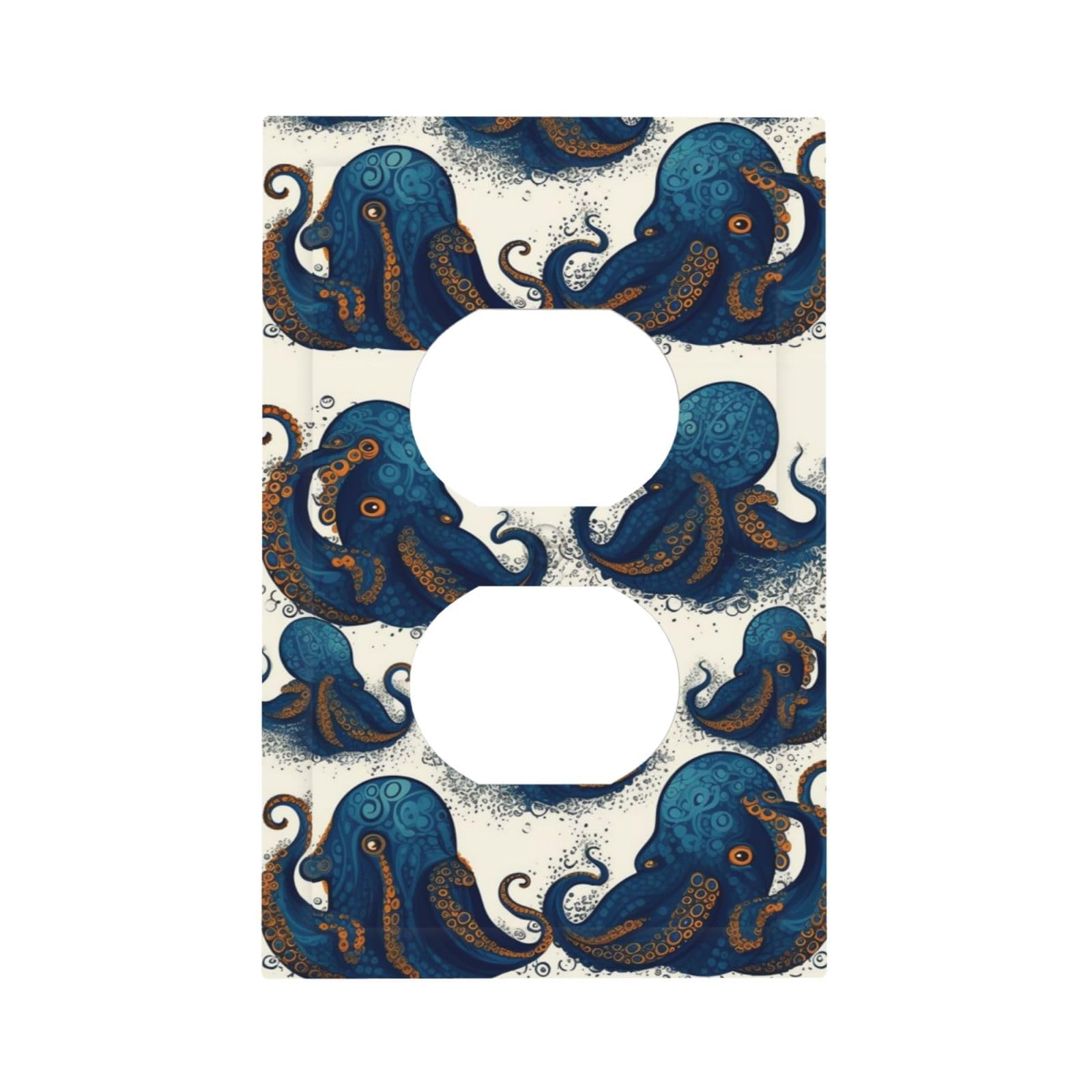 1-Gang Decorator Wall Plate Tentacles octopus Light Switch Cover Single Gang Receptacle Outlet Wall Plate Mid Size 5" x 3" Wallplate Unbreakable Polycarbonate Outlet Faceplates Covers