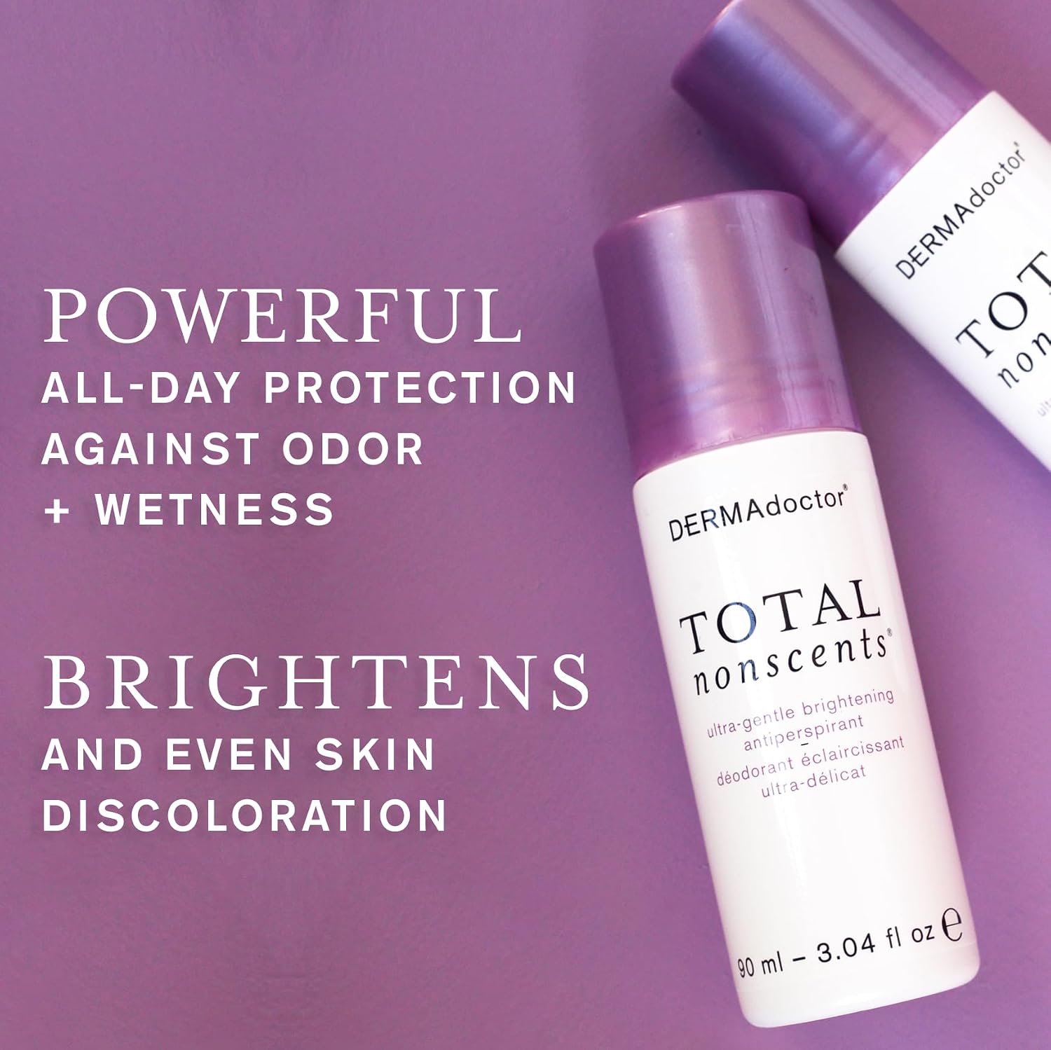 DERMAdoctor Total NonScents Ultra-Gentle Brightening Antiperspirant for Sensitive Skin with Dermatologist Formulated Ultra-Gentle Antiperspirant for Sensitive Skin.