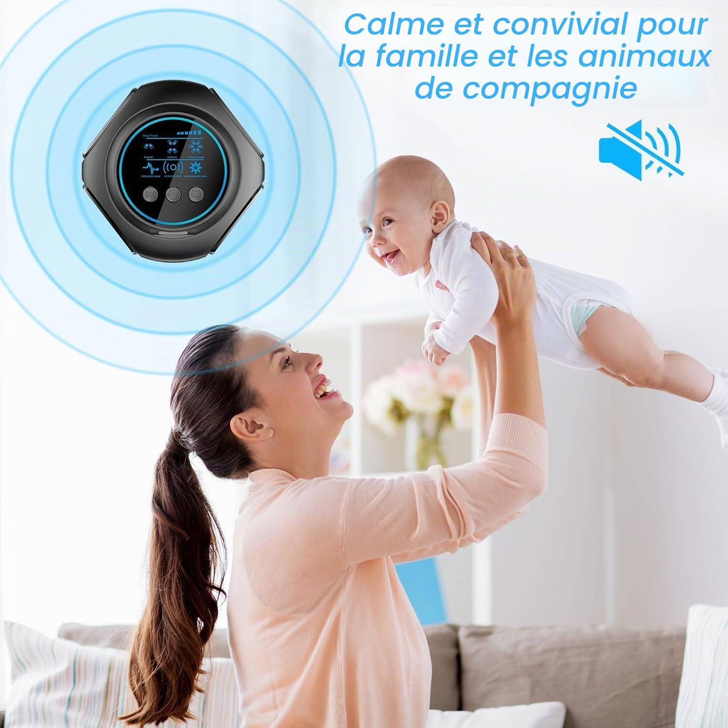 Professionnel Ultrason Souris et Rats Puissant à Large Portée - Répulsif Souris pour Intérieur avec Lumière LED, 360°Ultrason Rongeur, Effets pour Rats, Souris, Campagnols et Loirs