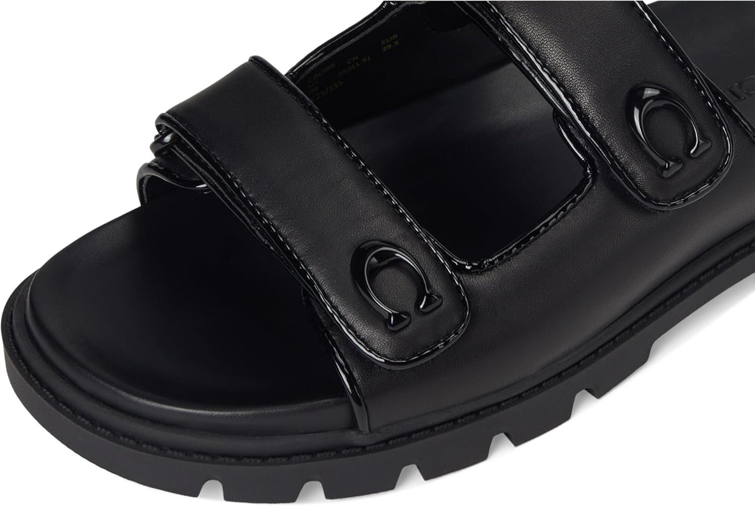 COACH womens Sculpted C Leather Double Band Sandals - Image 7