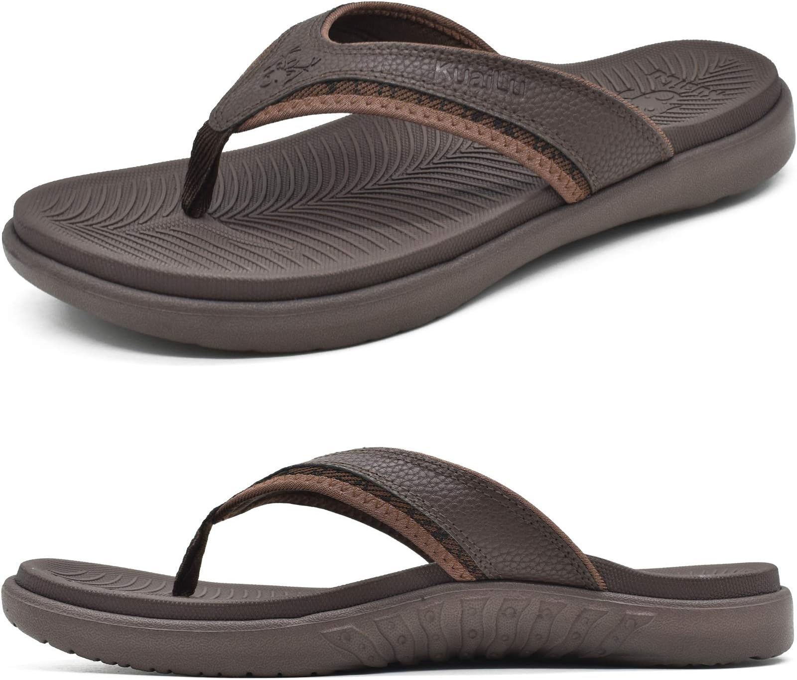 Mens Sport Flip Flops Comfort Orthotic Thong Sandals with Plantar Fasciitis Arch Support Outdoor Summer Beach Size 7~15