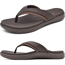 KuaiLu Mens Sport Flip Flops Orthotic Thong Sandals With Arch Support