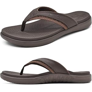 KuaiLu Mens Sport Flip Flops Comfort Orthotic Thong Sandals with Plantar Fasciitis Arch Support Outdoor Summer Beach Size