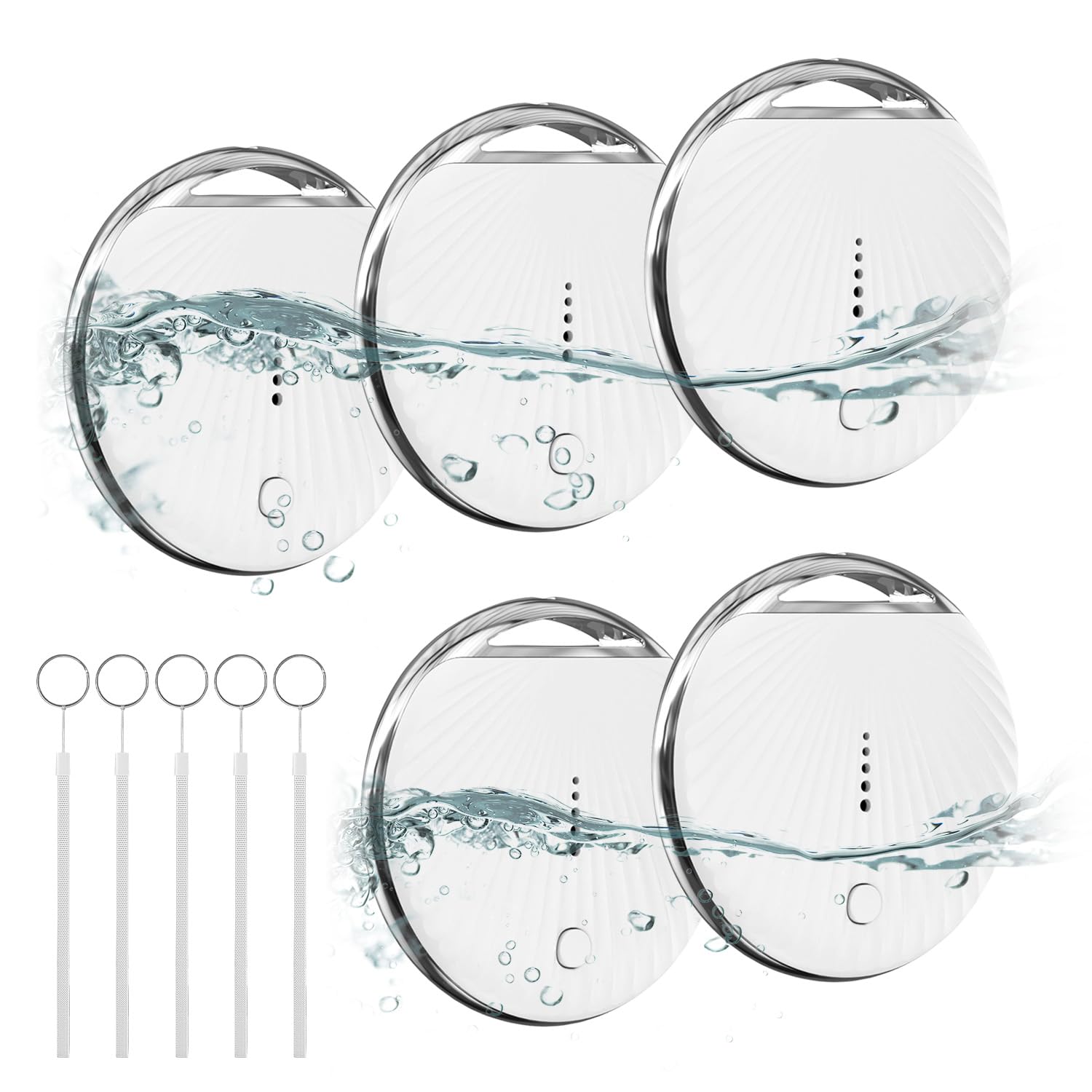 Air Tracker 5 Pack Work with Apple Find My APP (iOS Only, Not for Android), Item Finders with Sound, Keys Finder and Item Locator for Luggage, Backpack, Suitcases, Replaceable Battery (White)-image-37
