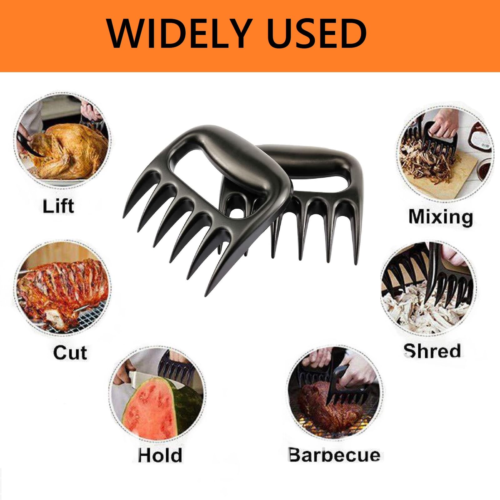 Artigli Per Carne BBQ - 2 Pezzi Per Pulled Pork, Manico Ergonomico, Tritacarne Da Barbecue - Foto 9