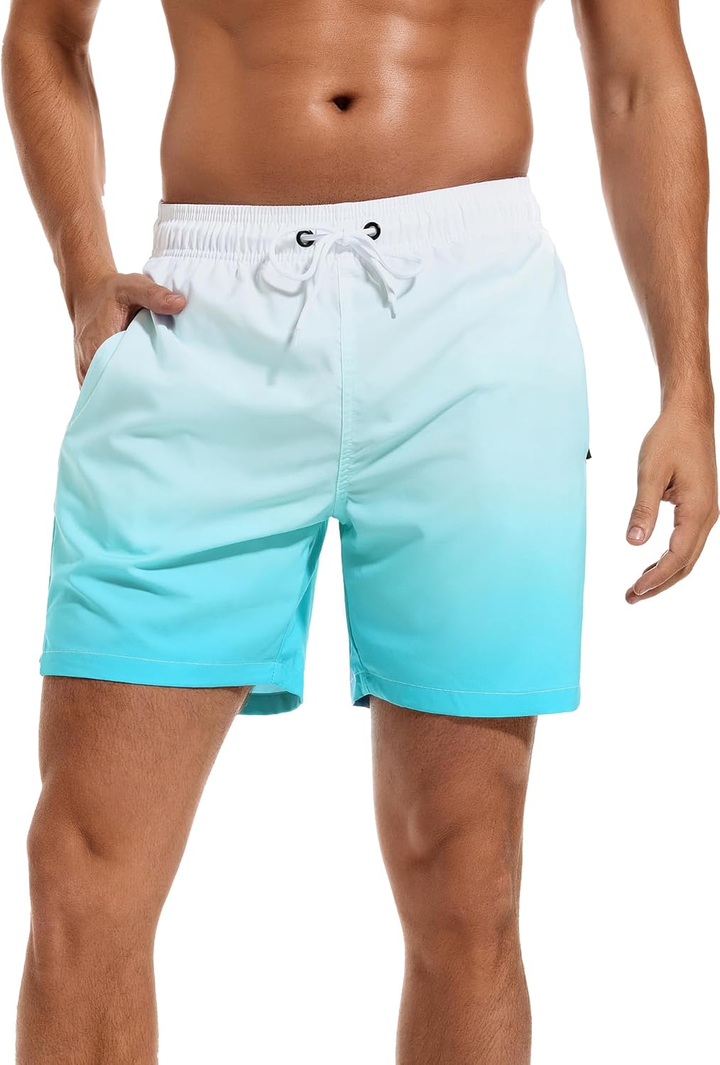SILKWORLD Men's Swim Trunks Quick Dry Beach Shorts with Pockets - Image 2