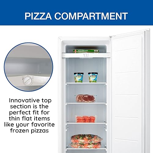 Miniatura 5 de Koolatron Congelador vertical listo para el garaje, 7.0 pies cúbicos (198 litros), blanco, baja helada, parte trasera plana que ahorra espacio,