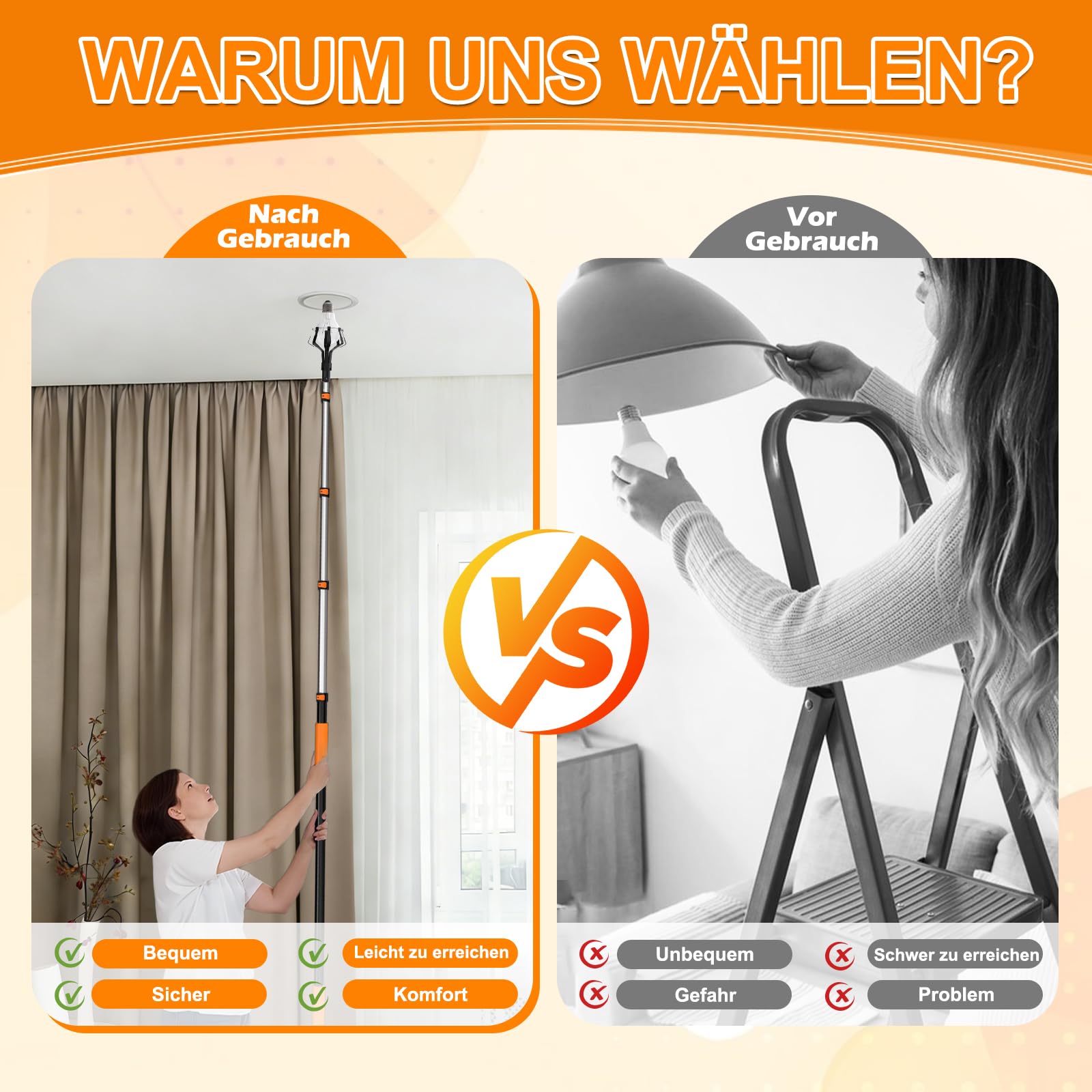 SISUPASSIE 6m Teleskopstange, Teleskopstangen zum Streichen, Aluminium Teleskopstiel für Staubwischen, Streichen, Fensterreinigung