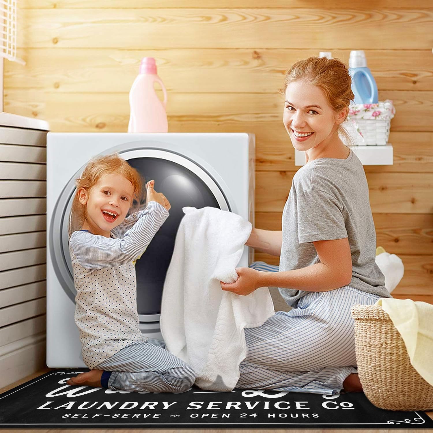Laundry Mat Rug Snapklik.com : KOZYFLY Laundry Room Rug Runner 20x48 Non Slip Laundry ...