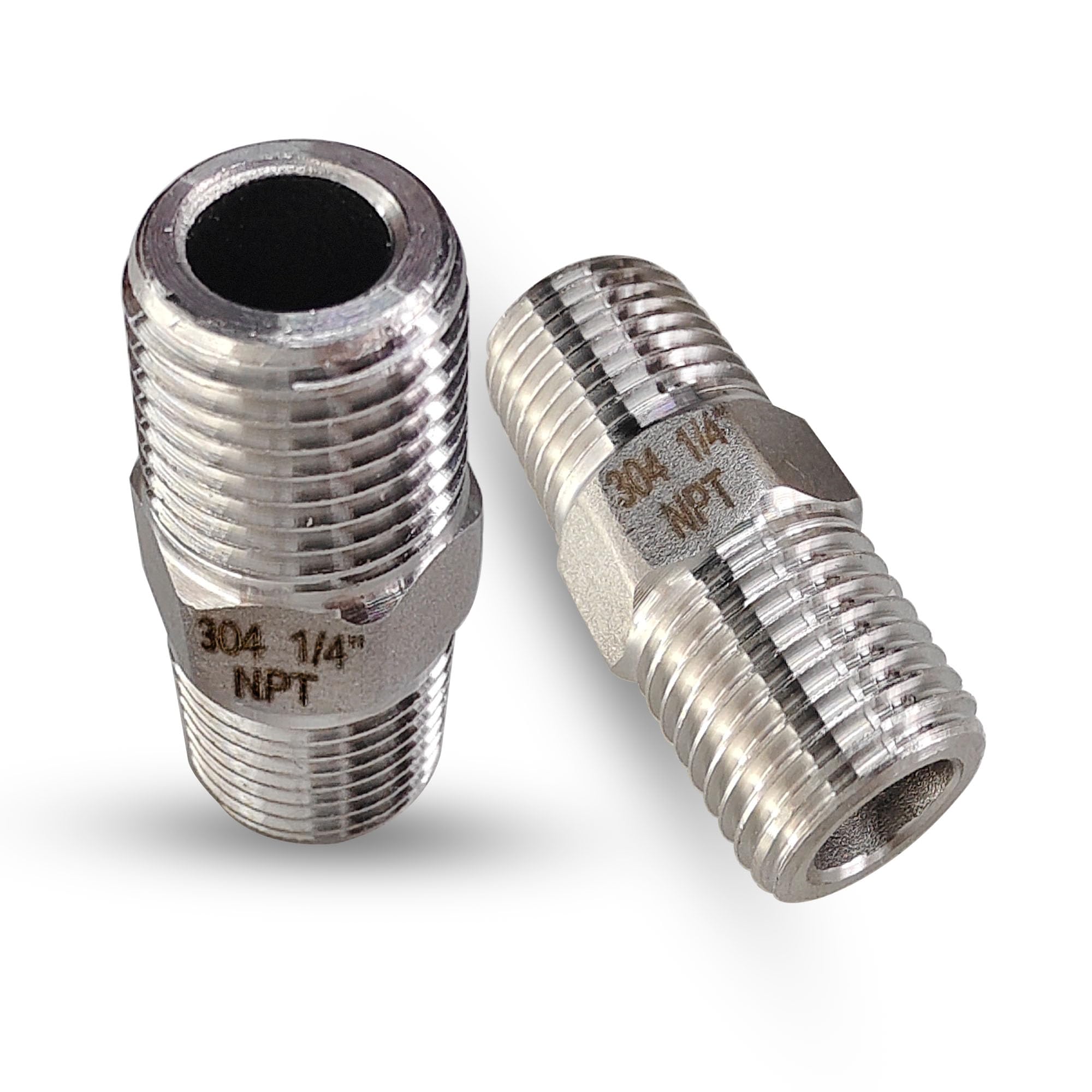 Raccord de tuyau hexagonal NPT 1/4 en inox 304 durable contre la corrosion, double mâle MNPT