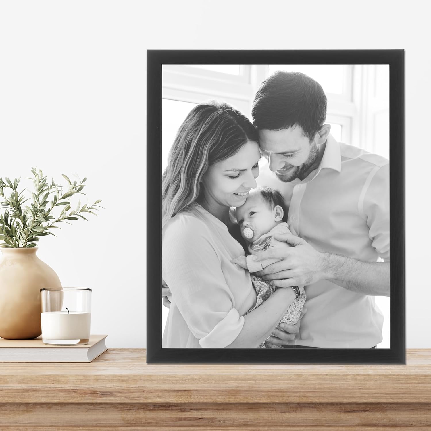 Lawrence Frames Chloe Contemporary Picture Frame, 8x10, Black