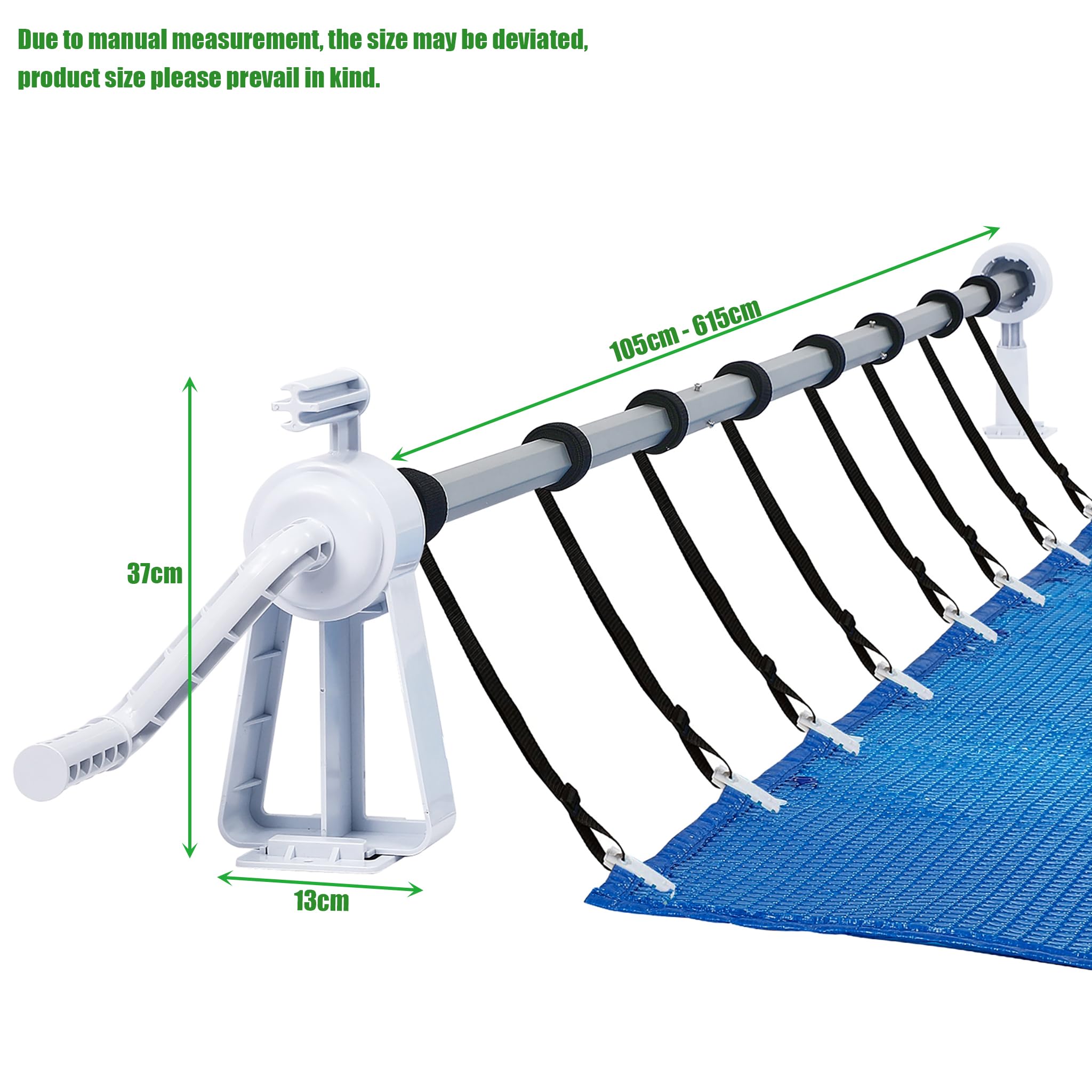 Manuelle Poolaufroller Aufrollsysteme für Poolfolien 1,05m-6,15m Witterungsbeständiges Aufrollvorrichtung für Solarplane Poolplane Abdeckung Type B