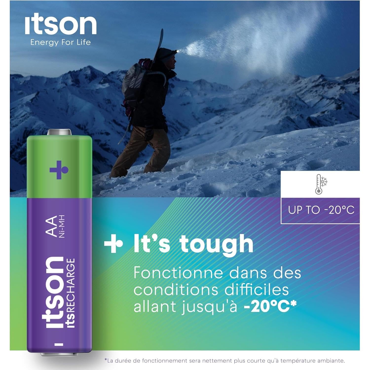 ITSON Lot de 3 x 4 Piles Rechargeables AA prêtes à l'emploi Pro NiMH, 2000 mAh. Idéales pour télécommandes, Torches, horloges