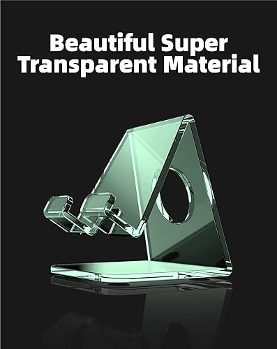 Miniatura 8 de TOPGO Soporte acrílico para teléfono celular, soporte transparente para escritorio, escritorio de oficina, mesita de noche, compatible con iPhone