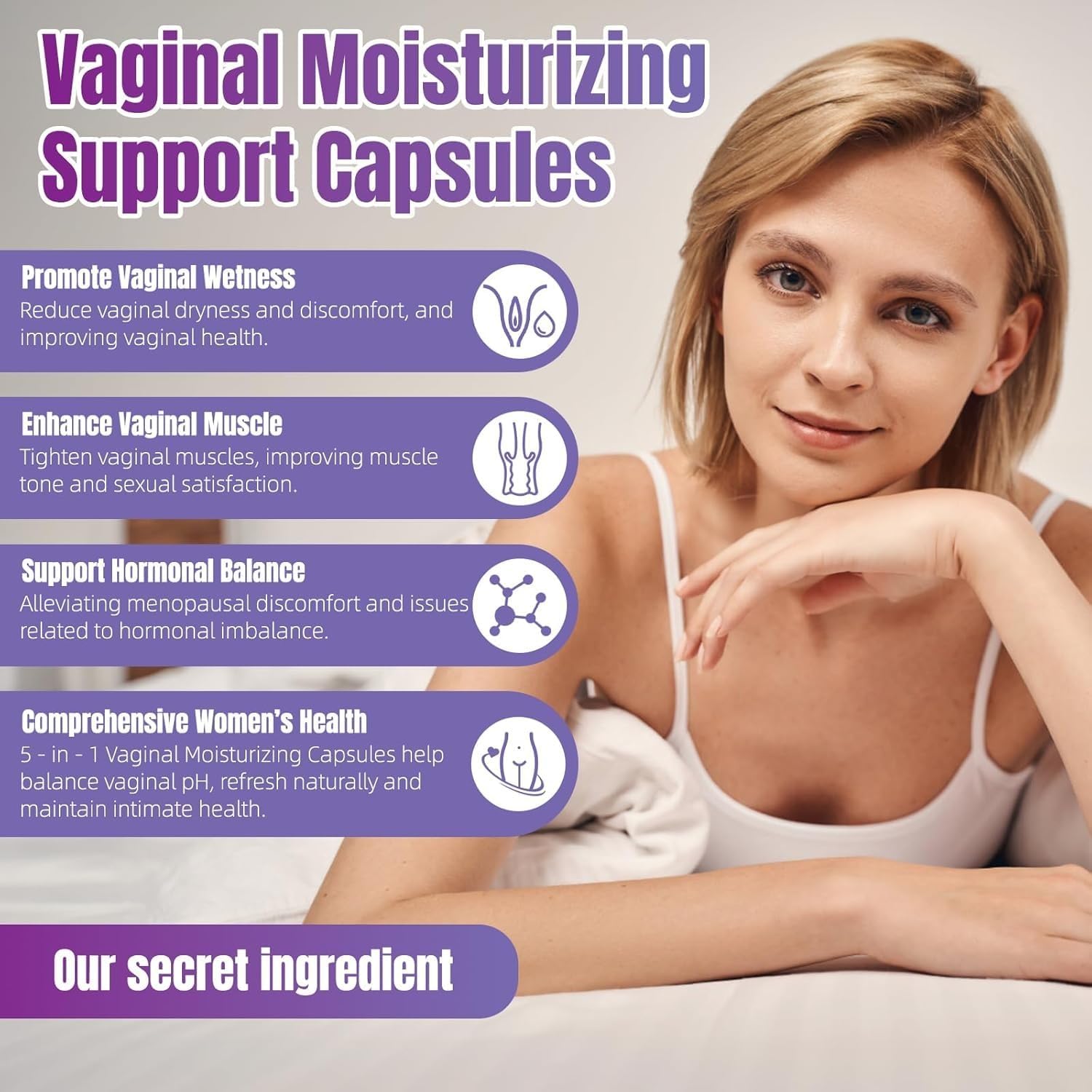 Vaginal Moisturizer & Tightening Capsules - Kacip Fatimah 1,000mg & Manjakni 200mg for Female Intimate Health,Slippery Elm for Women - Vegan,60 Capsules (2)
