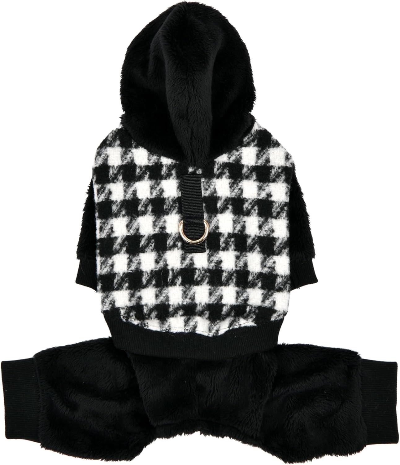 Puppia Cagnie Winter Jumpsuit Warm Cozy Fashionable for Small Dogs, Black, Small