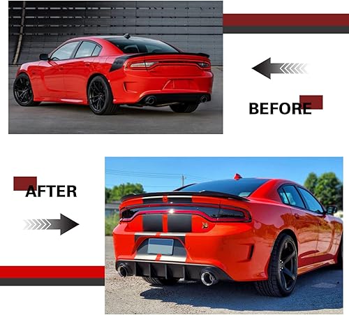 Miniatura 7 de KKoneAuto Difusor trasero compatible con Dodge Charger SRT 2015-2023, difusor de parachoques de labio trasero, divisor de cenefa de PP, estilo OE