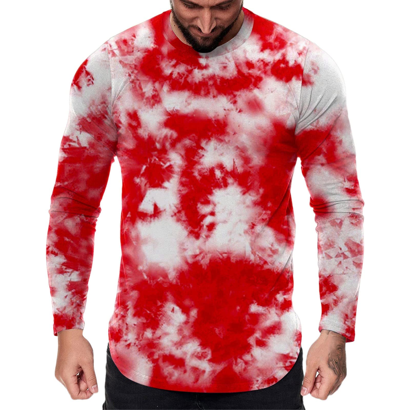 DIYAGO MENFull Sleeve T Shirt Long Sleeve Casual Athletic Graphic Pullover Designs Fashion Tees Streetwear Tops Teens