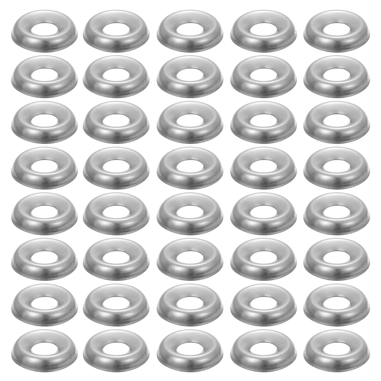 PATIKIL #14 Finish Countersunk Washer, 500pcs 304 Stainless Steel Flat Cup Head Screw Gasket Bolt for Mechanical Accessories Parts DIY Models, Silver Tone