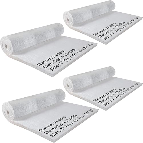 Miniatura 10 de SIMOND STORE Manta aislante de fibra de cerámica, densidad 4# 2400F, 1 "x 12" x 24 pulgadas, aislamiento ignífugo para chimenea, forja, horno,
