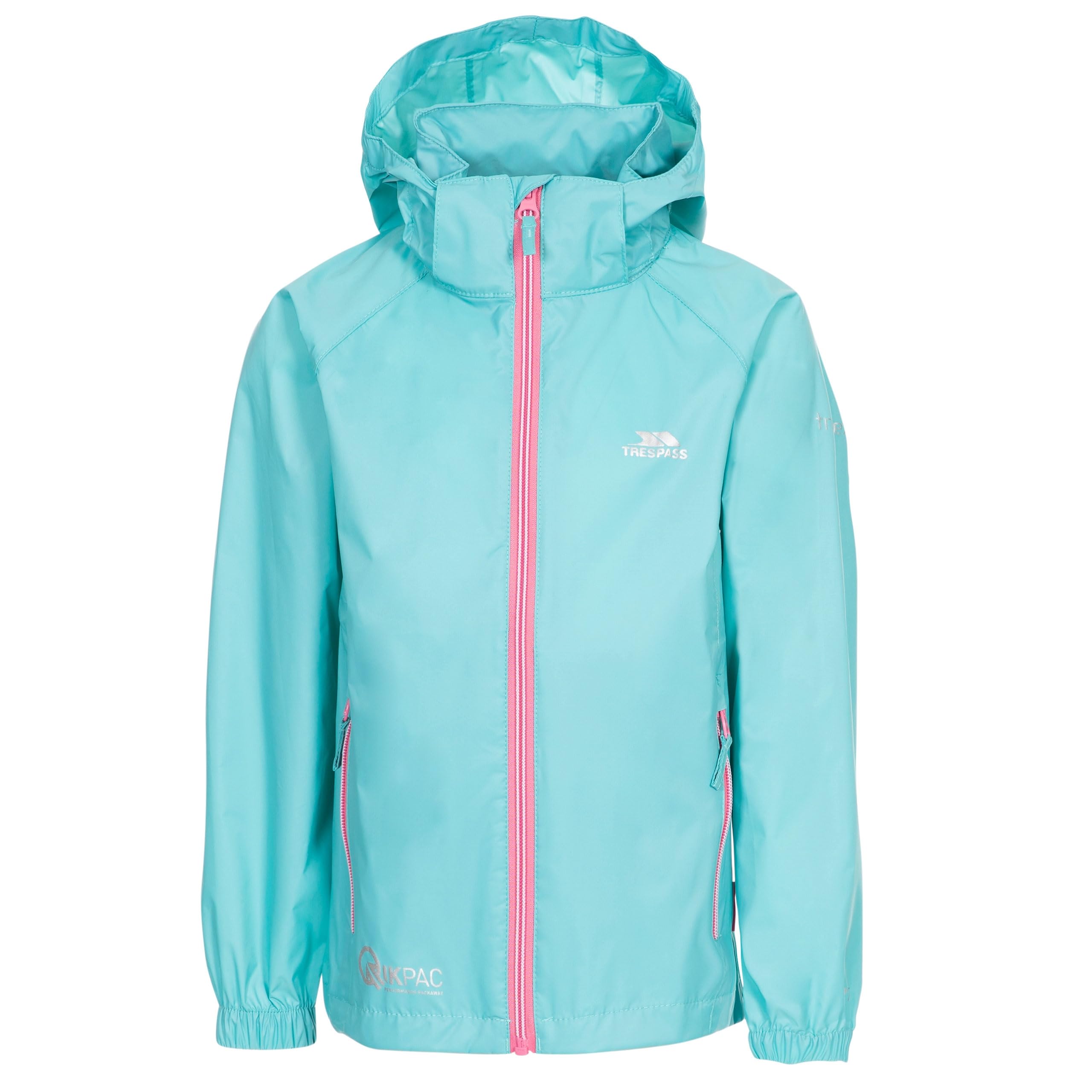 Trespass (7-8 Years, Aquamarine) Qikpac X Waterproof Packaway Jacket