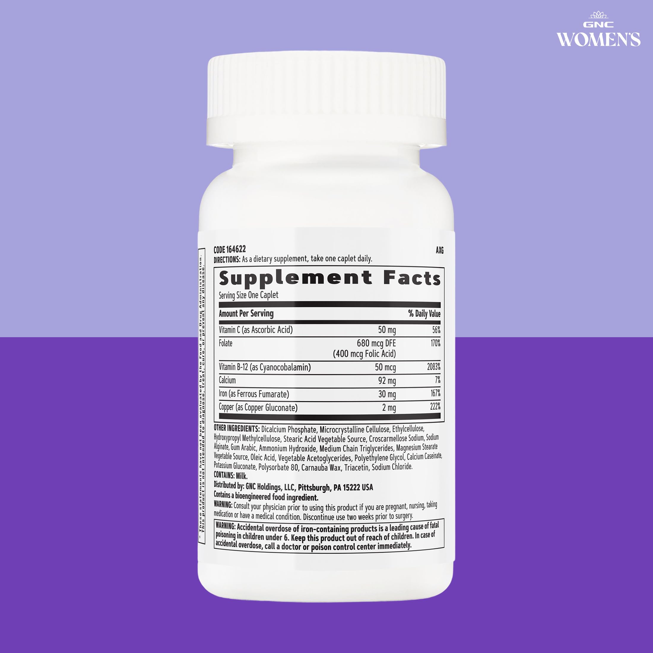 GNC Women's Iron Complete Multivitamin, Enhances Ability to Absorb Iron, 60 Caplets — Amazon image 7